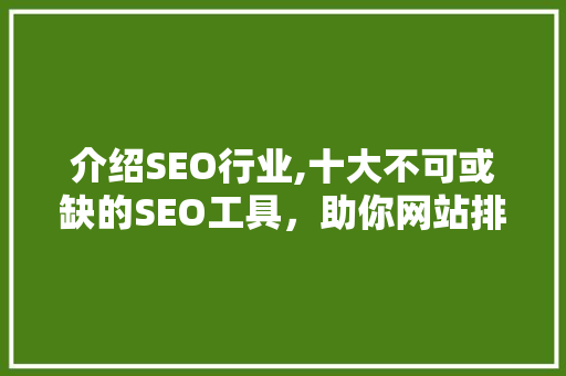 介绍SEO行业,十大不可或缺的SEO工具，助你网站排名飞跃 搜狗SEO