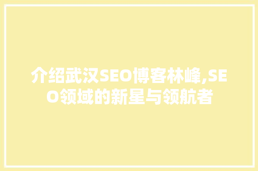 介绍武汉SEO博客林峰,SEO领域的新星与领航者 SEO关键词