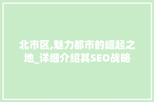 北市区,魅力都市的崛起之地_详细介绍其SEO战略 神马SEO