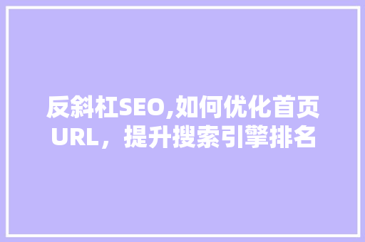 反斜杠SEO,如何优化首页URL，提升搜索引擎排名 必应SEO