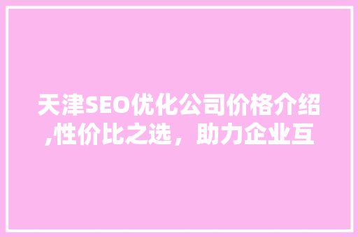 天津SEO优化公司价格介绍,性价比之选，助力企业互联网营销腾飞