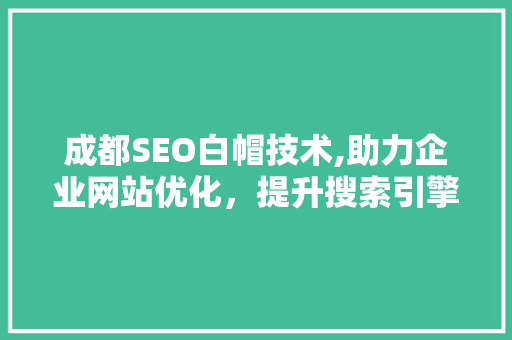 成都SEO白帽技术,助力企业网站优化，提升搜索引擎排名