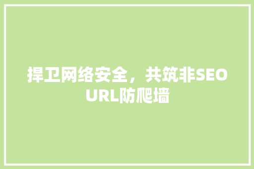 捍卫网络安全，共筑非SEOURL防爬墙 必应SEO