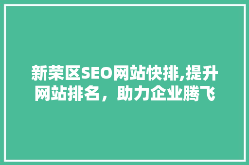 新荣区SEO网站快排,提升网站排名，助力企业腾飞