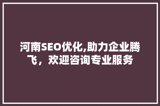 河南SEO优化,助力企业腾飞，欢迎咨询专业服务 必应SEO