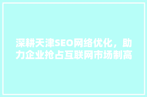 深耕天津SEO网络优化，助力企业抢占互联网市场制高点 神马SEO