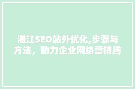 湛江SEO站外优化,步骤与方法，助力企业网络营销腾飞 网站建设公司