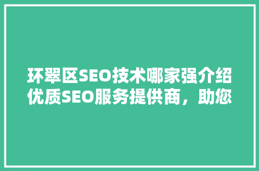 环翠区SEO技术哪家强介绍优质SEO服务提供商，助您抢占互联网高地 百度SEO