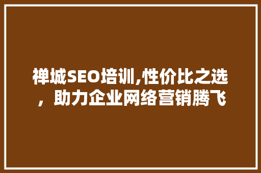 禅城SEO培训,性价比之选，助力企业网络营销腾飞