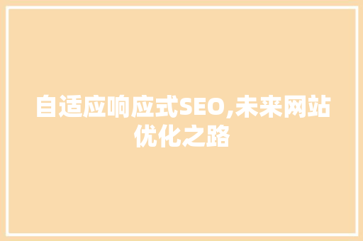 自适应响应式SEO,未来网站优化之路