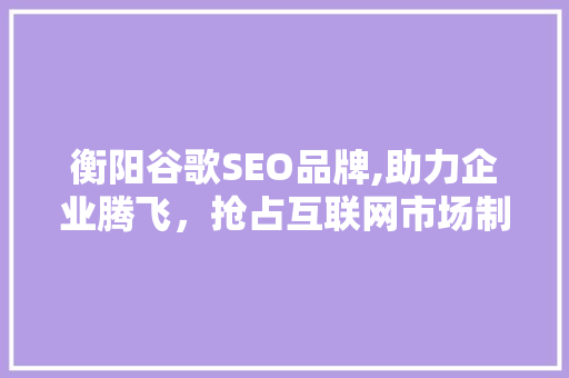 衡阳谷歌SEO品牌,助力企业腾飞，抢占互联网市场制高点