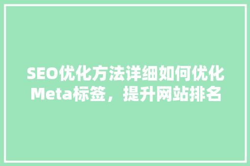 SEO优化方法详细如何优化Meta标签，提升网站排名