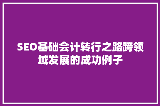 SEO基础会计转行之路跨领域发展的成功例子