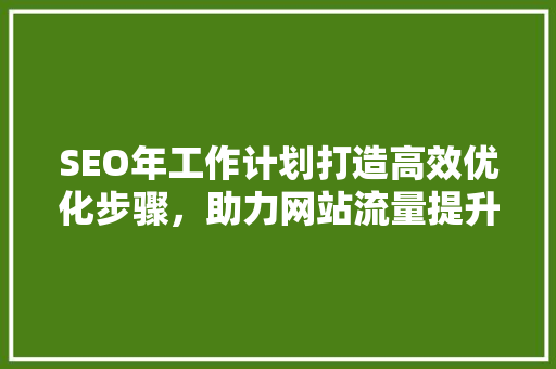 SEO年工作计划打造高效优化步骤，助力网站流量提升 百度SEO