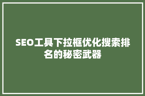 SEO工具下拉框优化搜索排名的秘密武器 神马SEO