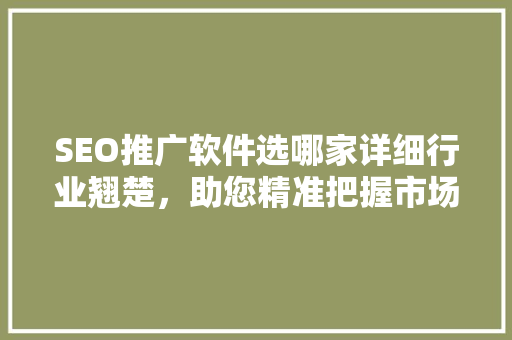 SEO推广软件选哪家详细行业翘楚，助您精准把握市场脉搏 SEO关键词