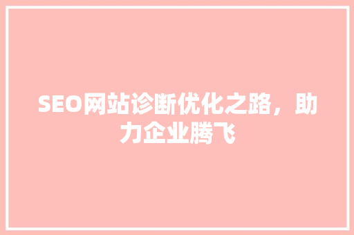 SEO网站诊断优化之路，助力企业腾飞 百度SEO