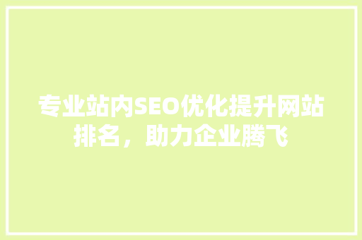 专业站内SEO优化提升网站排名，助力企业腾飞 必应SEO