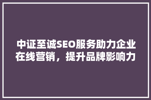 中证至诚SEO服务助力企业在线营销，提升品牌影响力 SEO关键词