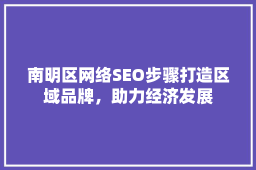 南明区网络SEO步骤打造区域品牌，助力经济发展 神马SEO