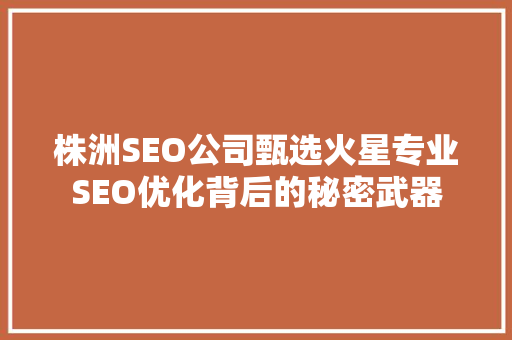 株洲SEO公司甄选火星专业SEO优化背后的秘密武器 SEO关键词