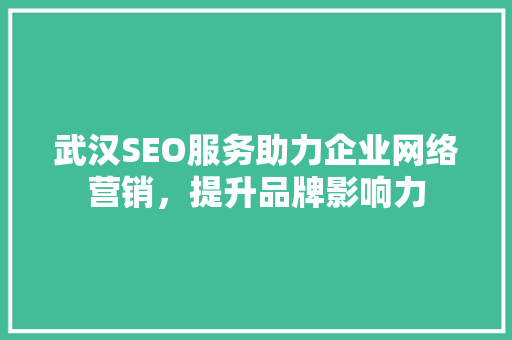 武汉SEO服务助力企业网络营销，提升品牌影响力 百度SEO