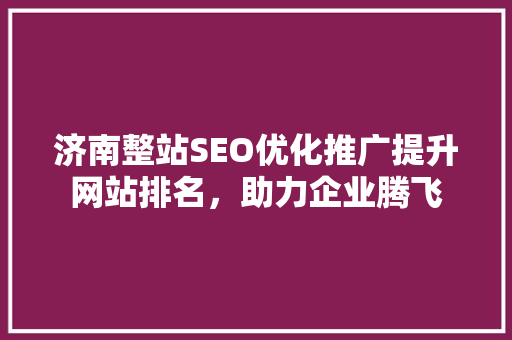 济南整站SEO优化推广提升网站排名，助力企业腾飞 百度SEO