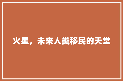 火星，未来人类移民的天堂 网站建设公司