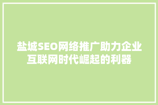盐城SEO网络推广助力企业互联网时代崛起的利器 神马SEO