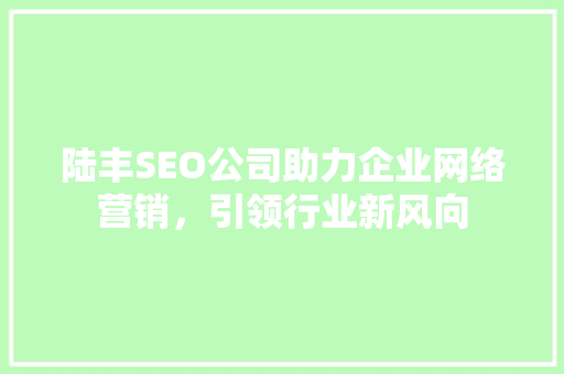 陆丰SEO公司助力企业网络营销，引领行业新风向 搜狗SEO