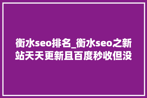 衡水seo排名_衡水seo之新站天天更新且百度秒收但没流量 衡水seo排名_衡水seo之新站天天更新且百度秒收但没流量 百度SEO