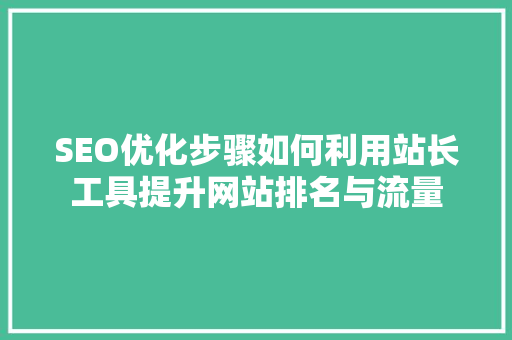 SEO优化步骤如何利用站长工具提升网站排名与流量 网站建设公司