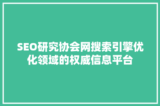 SEO研究协会网搜索引擎优化领域的权威信息平台