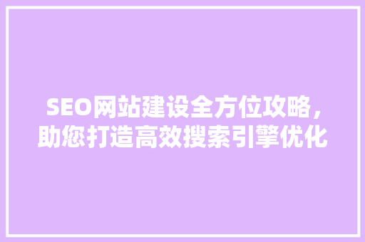 SEO网站建设全方位攻略，助您打造高效搜索引擎优化网站 百度SEO