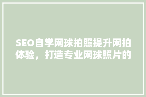 SEO自学网球拍照提升网拍体验，打造专业网球照片的方法 搜狗SEO