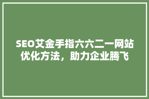 SEO艾金手指六六二一网站优化方法，助力企业腾飞 百度SEO