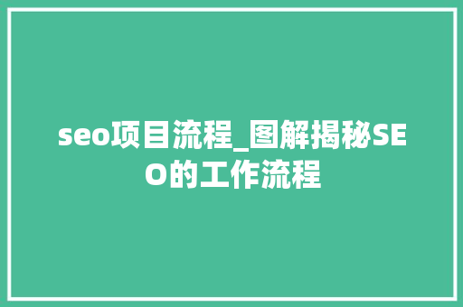 seo项目流程_图解揭秘SEO的工作流程 seo项目流程_图解揭秘SEO的工作流程 必应SEO