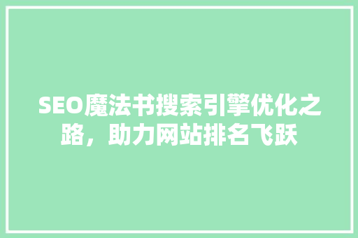 SEO魔法书搜索引擎优化之路，助力网站排名飞跃 网站建设公司