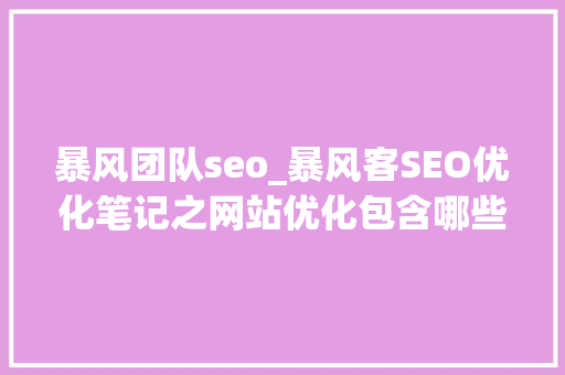 暴风团队seo_暴风客SEO优化笔记之网站优化包含哪些内容 暴风团队seo_暴风客SEO优化笔记之网站优化包含哪些内容 网站建设公司