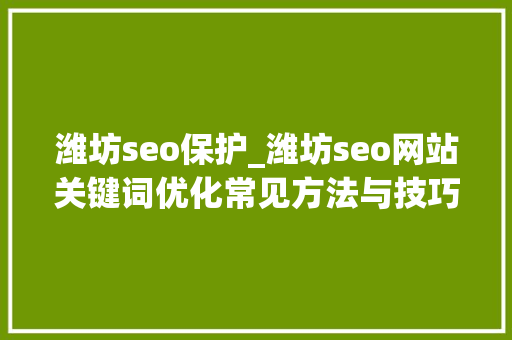 潍坊seo保护_潍坊seo网站关键词优化常见方法与技巧 潍坊seo保护_潍坊seo网站关键词优化常见方法与技巧 网站建设公司