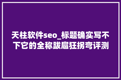 天柱软件seo_标题确实写不下它的全称跋扈狂拐弯评测 天柱软件seo_标题确实写不下它的全称跋扈狂拐弯评测 百度SEO