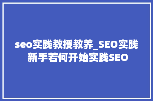 seo实践教授教养_SEO实践 新手若何开始实践SEO seo实践教授教养_SEO实践 新手若何开始实践SEO SEO关键词