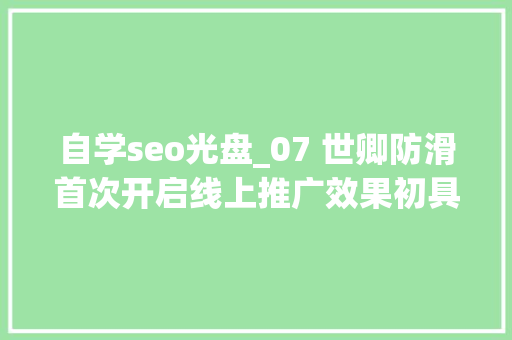 自学seo光盘_07 世卿防滑首次开启线上推广效果初具成效 自学seo光盘_07 世卿防滑首次开启线上推广效果初具成效 网站建设公司