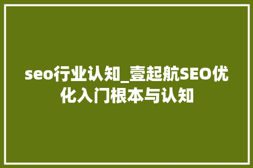 seo行业认知_壹起航SEO优化入门根本与认知 seo行业认知_壹起航SEO优化入门根本与认知 必应SEO