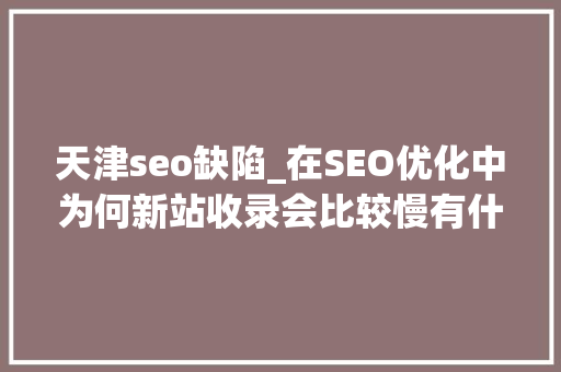 天津seo缺陷_在SEO优化中为何新站收录会比较慢有什么办法解决吗 天津seo缺陷_在SEO优化中为何新站收录会比较慢有什么办法解决吗 百度SEO