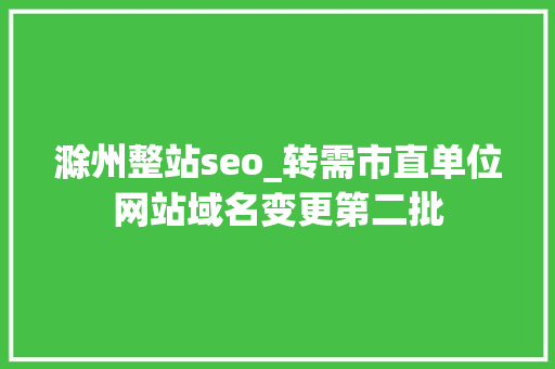滁州整站seo_转需市直单位网站域名变更第二批 滁州整站seo_转需市直单位网站域名变更第二批 必应SEO