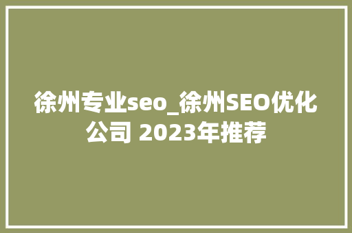徐州专业seo_徐州SEO优化公司 2023年推荐 徐州专业seo_徐州SEO优化公司 2023年推荐 SEO关键词