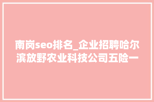南岗seo排名_企业招聘哈尔滨放野农业科技公司五险一金年关分红 南岗seo排名_企业招聘哈尔滨放野农业科技公司五险一金年关分红 神马SEO