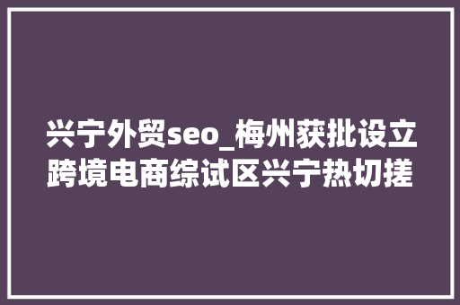 兴宁外贸seo_梅州获批设立跨境电商综试区兴宁热切搓手手盼政策红利助力外贸转型