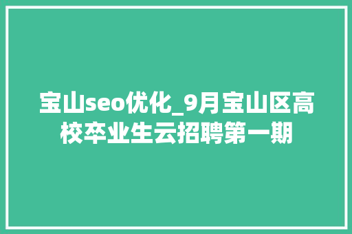宝山seo优化_9月宝山区高校卒业生云招聘第一期 宝山seo优化_9月宝山区高校卒业生云招聘第一期 必应SEO